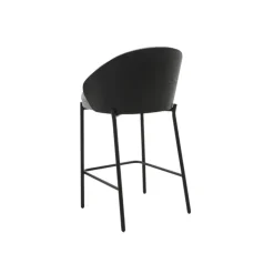 Tabouret Snack (assise +/- 65 Cm)|Tabouret De Bar (assise +/- 80 Cm)*SandroTabouret snack bimatière en tissu avec dossier bois et pieds en métal
