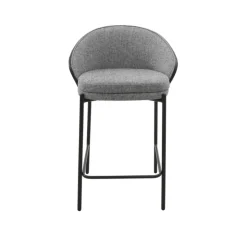 Tabouret Snack (assise +/- 65 Cm)|Tabouret De Bar (assise +/- 80 Cm)*SandroTabouret snack bimatière en tissu avec dossier bois et pieds en métal