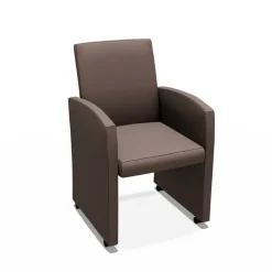 Sessio Chaise De Cuisine|Chaise De Salle à Manger*Sarah Fauteuil de table rembourré en synthétique avec roulettes