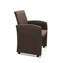 Sessio Chaise De Cuisine|Chaise De Salle à Manger*Sarah Fauteuil de table rembourré en synthétique avec roulettes