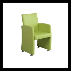 Sessio Chaise De Cuisine|Chaise De Salle à Manger*Sarah Fauteuil de table rembourré en synthétique avec roulettes
