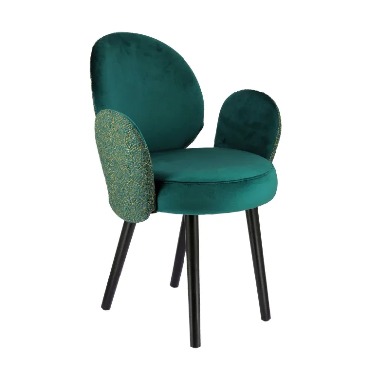 Sessio Chaise De Salle à Manger|Chaise Salon*Severus Fauteuil cosy bicolore en tissu et pieds bois