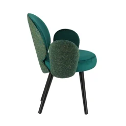 Sessio Chaise De Salle à Manger|Chaise Salon*Severus Fauteuil cosy bicolore en tissu et pieds bois