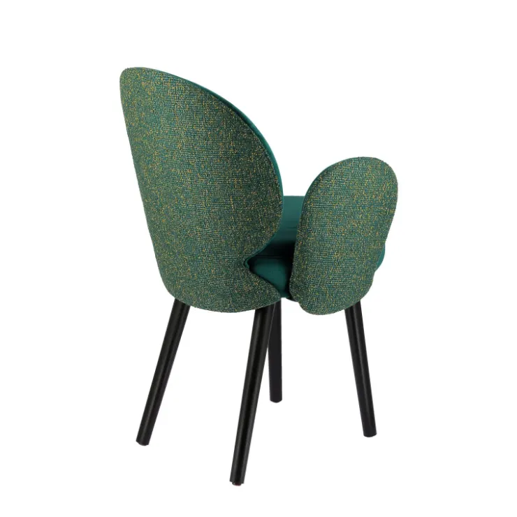 Sessio Chaise De Salle à Manger|Chaise Salon*Severus Fauteuil cosy bicolore en tissu et pieds bois