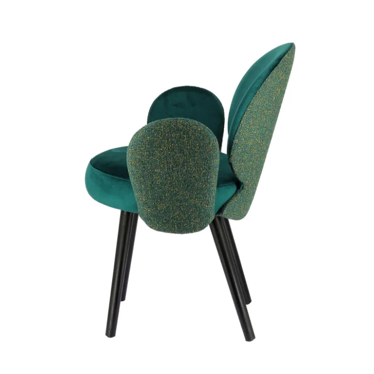 Sessio Chaise De Salle à Manger|Chaise Salon*Severus Fauteuil cosy bicolore en tissu et pieds bois