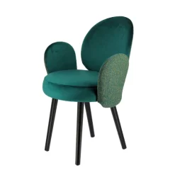 Sessio Chaise De Salle à Manger|Chaise Salon*Severus Fauteuil cosy bicolore en tissu et pieds bois