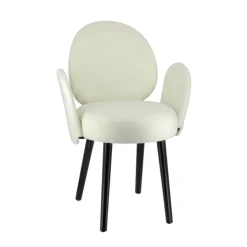 Sessio Chaise De Salle à Manger|Chaise Salon*Severus Fauteuil cosy en tissu avec pieds bois