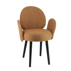 Sessio Chaise De Salle à Manger|Chaise Salon*Severus Fauteuil cosy en tissu avec pieds bois