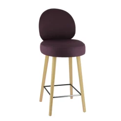 Sessio Tabouret Snack (assise +/- 65 Cm)|Tabouret De Bar (assise +/- 80 Cm)*Severus Tabouret snack cosy en tissu avec pieds en bois