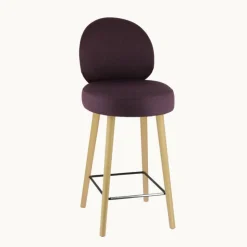 Sessio Tabouret Snack (assise +/- 65 Cm)|Tabouret De Bar (assise +/- 80 Cm)*Severus Tabouret snack cosy en tissu avec pieds en bois