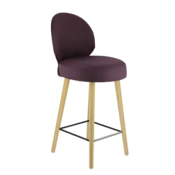 Sessio Tabouret Snack (assise +/- 65 Cm)|Tabouret De Bar (assise +/- 80 Cm)*Severus Tabouret snack cosy en tissu avec pieds en bois