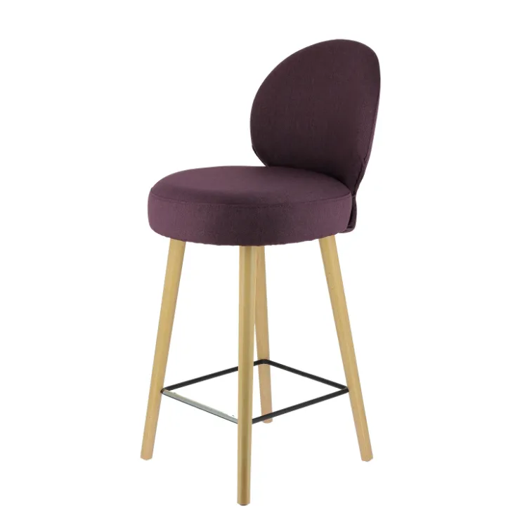 Sessio Tabouret Snack (assise +/- 65 Cm)|Tabouret De Bar (assise +/- 80 Cm)*Severus Tabouret snack cosy en tissu avec pieds en bois