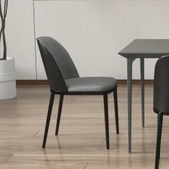 Chaise De Salle à Manger*SimoneChaise bimatière en tissu dossier bois avec pieds en métal