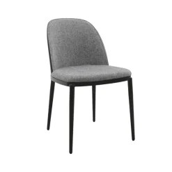 Chaise De Salle à Manger*SimoneChaise bimatière en tissu dossier bois avec pieds en métal