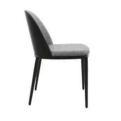 Chaise De Salle à Manger*SimoneChaise bimatière en tissu dossier bois avec pieds en métal