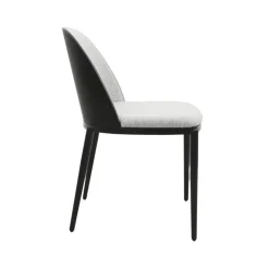 Chaise De Salle à Manger*SimoneChaise bimatière en tissu dossier bois avec pieds en métal
