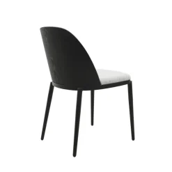 Chaise De Salle à Manger*SimoneChaise bimatière en tissu dossier bois avec pieds en métal