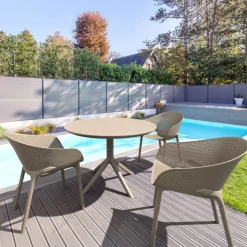 Fauteuil De Jardin*Sky Pro Fauteuil de jardin moderne empilable coque microperforée en polypropylène