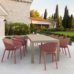 Fauteuil De Jardin*Sky Pro Fauteuil de jardin moderne empilable coque microperforée en polypropylène