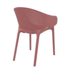 Chaise De Cuisine|Chaise De Salle à Manger*Sky Pro Fauteuil moderne empilable avec coque microperforée en polypropylène
