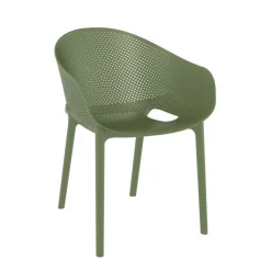 Chaise De Cuisine|Chaise De Salle à Manger*Sky Pro Fauteuil moderne empilable avec coque microperforée en polypropylène