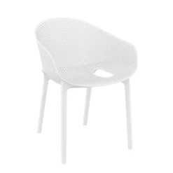 Chaise De Cuisine|Chaise De Salle à Manger*Sky Pro Fauteuil moderne empilable avec coque microperforée en polypropylène