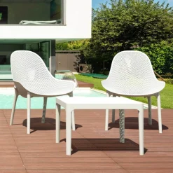 Table De Jardin*Sky Side Table basse de jardin rectangulaire en résine