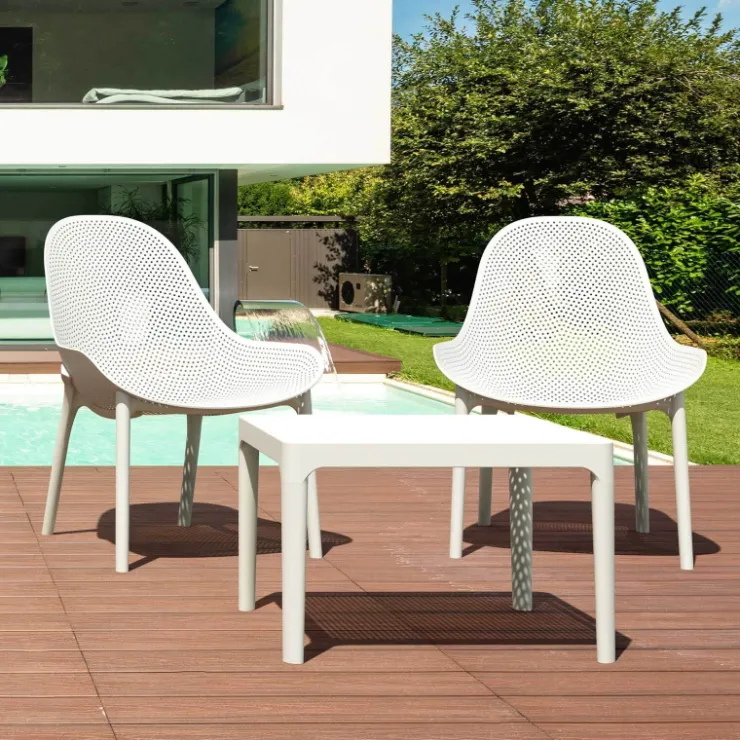Table De Jardin*Sky Side Table basse de jardin rectangulaire en résine