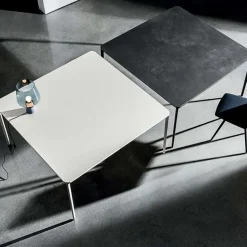 Sovet Italia Table De Salle à Manger*Slim Sovet® Table carrée design italienne en céramique et métal