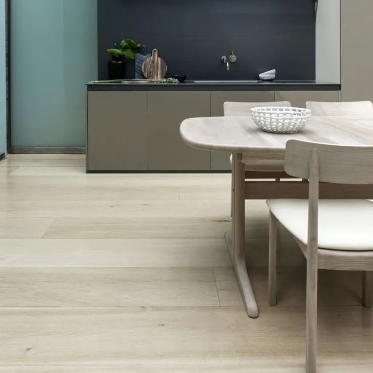 Skovby Table De Salle à Manger*SM74 Table en bois massif scandinave elliptique avec allonges et piétement latéral