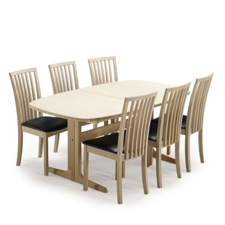 Skovby Table De Salle à Manger*SM74 Table en bois massif scandinave elliptique avec allonges et piétement latéral