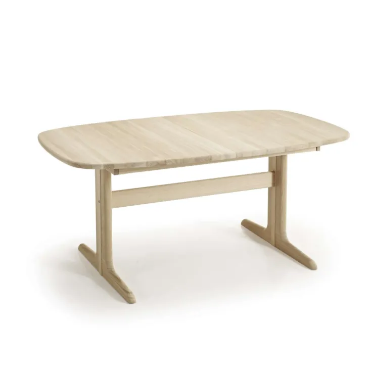 Skovby Table De Salle à Manger*SM74 Table en bois massif scandinave elliptique avec allonges et piétement latéral