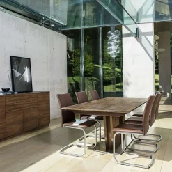 Skovby Table De Salle à Manger*SM39 Table en bois moderne extensible avec pied central