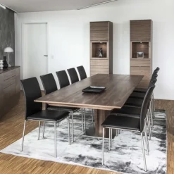 Skovby Table De Salle à Manger*SM39 Table en bois moderne extensible avec pied central