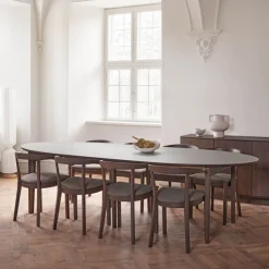 Skovby Table De Salle à Manger*SM78 Table ovale extensible en Fenix et pieds en bois