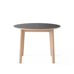Skovby Table De Salle à Manger*SM120 Table ronde extensible en bois avec plateau stratifié noir fabrication danoise