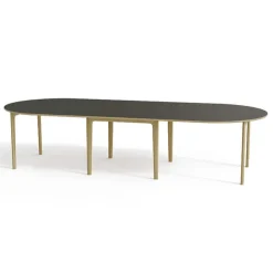 Skovby Table De Salle à Manger*SM112 Table ronde extensible en stratifié et pieds bois conçue au Danemark