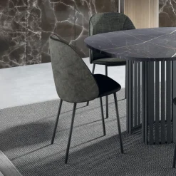 Perfecta Chaise De Salle à Manger|Chaise Salon*Soda Chaise cosy en tissu avec pieds en métal