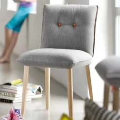 Mobitec Chaise De Salle à Manger|Chaise Salon*Soda ® Chaise cocooning en tissu avec boutons décoratifs