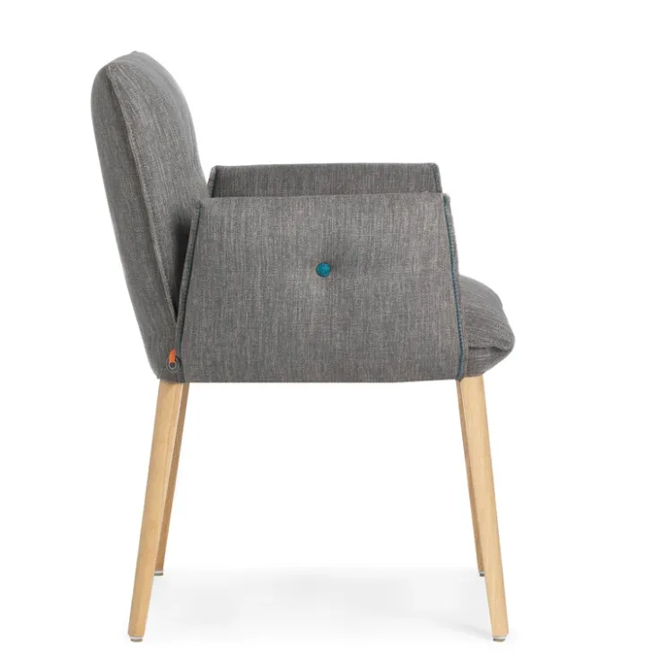 Mobitec Chaise De Salle à Manger|Chaise Salon*Soda ® Fauteuil cocooning en tissu avec boutons décoratifs
