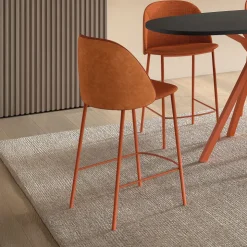 Perfecta Tabouret Snack (assise +/- 65 Cm)|Tabouret De Bar (assise +/- 80 Cm)*Soda Tabouret snack cosy en tissu avec pieds en métal