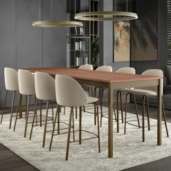 Perfecta Tabouret Snack (assise +/- 65 Cm)|Tabouret De Bar (assise +/- 80 Cm)*Sofia Tabouret snack confortable en tissu avec pieds en métal