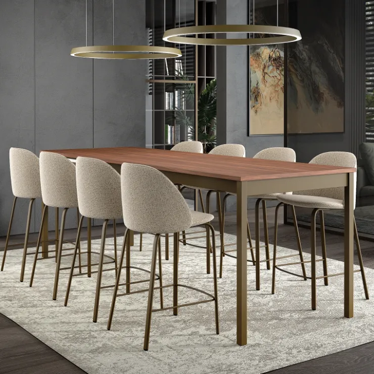 Perfecta Tabouret Snack (assise +/- 65 Cm)|Tabouret De Bar (assise +/- 80 Cm)*Sofia Tabouret snack confortable en tissu avec pieds en métal