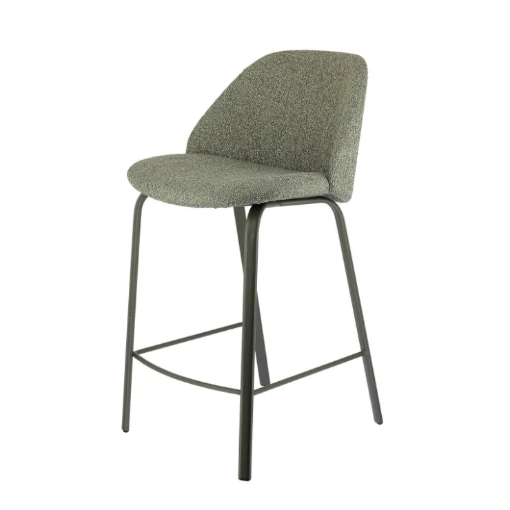 Perfecta Tabouret Snack (assise +/- 65 Cm)|Tabouret De Bar (assise +/- 80 Cm)*Sofia Tabouret snack confortable en tissu avec pieds en métal