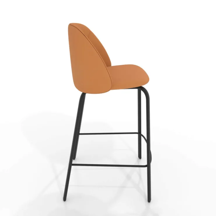 Perfecta Tabouret Snack (assise +/- 65 Cm)|Tabouret De Bar (assise +/- 80 Cm)*Sofia Tabouret snack cosy en simili avec pieds en métal