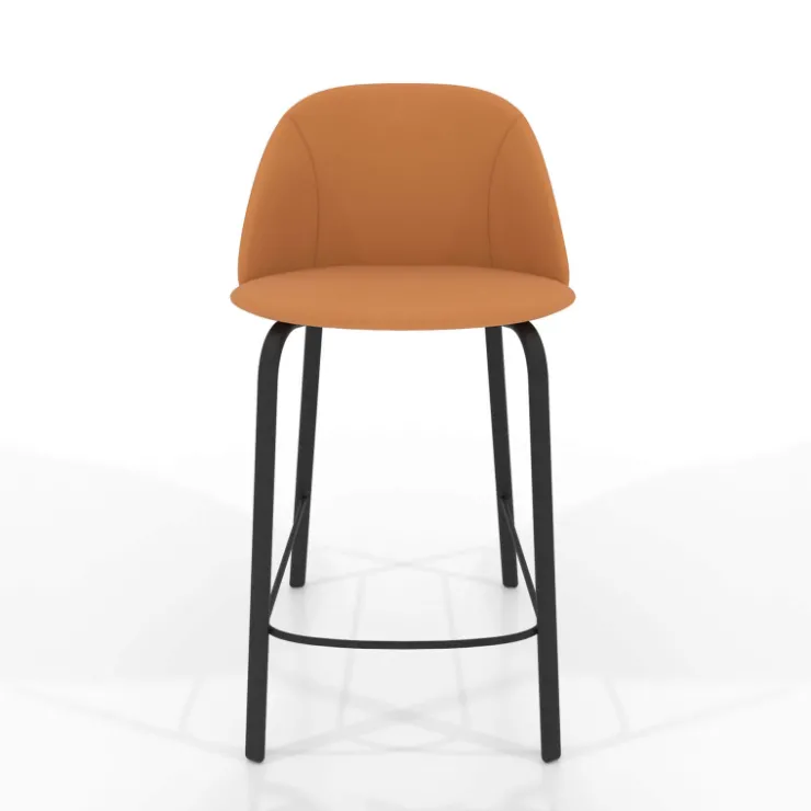 Perfecta Tabouret Snack (assise +/- 65 Cm)|Tabouret De Bar (assise +/- 80 Cm)*Sofia Tabouret snack cosy en simili avec pieds en métal