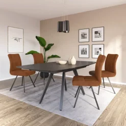 Table De Salle à Manger*SofiaTable moderne extensible en céramique avec pieds en métal