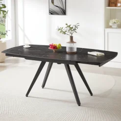 Table De Salle à Manger*SofiaTable moderne extensible en céramique avec pieds en métal