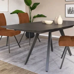 Table De Salle à Manger*SofiaTable moderne extensible en céramique avec pieds en métal