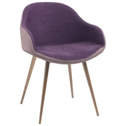 Midj Chaise De Salle à Manger|Fauteuil De Salon*Sonny ® Fauteuil design bicolore en tissu et métal laqué